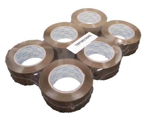 Buff BOPP Tape 48mm 150m 45mu Pk 6 by Infotone