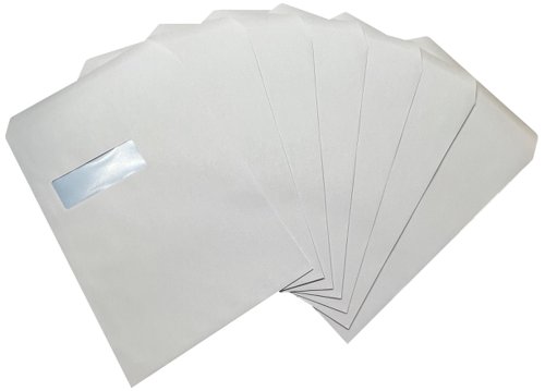 C4 Envelopes Window Self Seal 90gsm White (Pack of 250) by Infotone