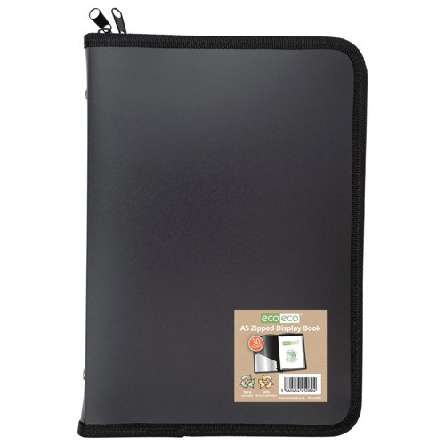 Eco Eco A5 50% Recycled Display Book with 30 Zipped Pockets - Single by Infotone