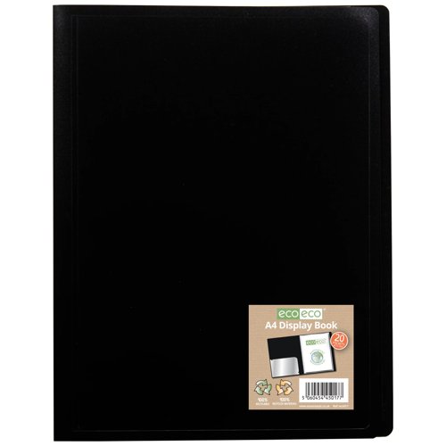Eco Eco A4 100% Recycled Flexicover Display Book with 20 Pockets - Single by Infotone