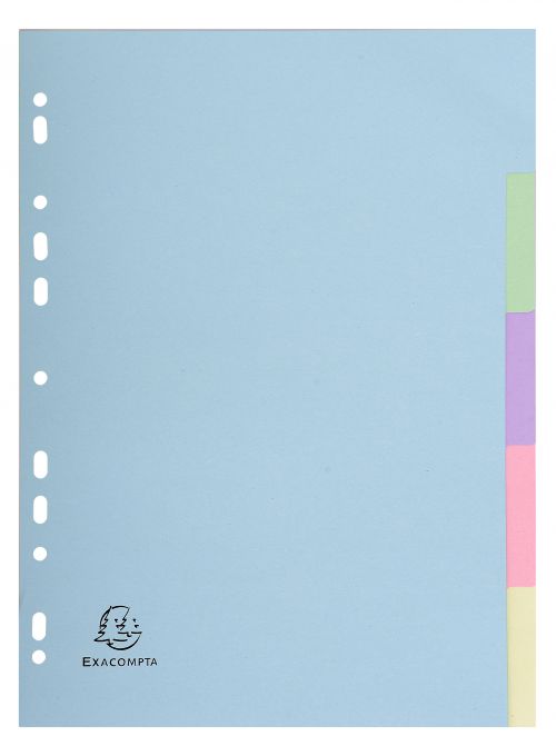 Exacompta Forever 170 GSM Recycled Pastel Dividers, A4 5 Part by Infotone