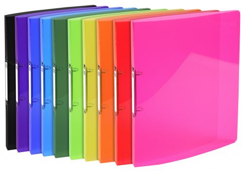 Exacompta Iderama PP Semi Transparent Flexible Ring Binder 2 Ring 15mm A4 Pack of 20 Assorted by Infotone