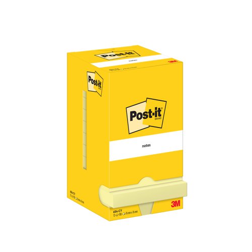 Post-it Notes, Canary Yellow, 76 mm x 76 mm, 100 Sheets/Pad, 12 Pads/Pack, Cardboard Pack, 100% PEFC SGSCH-PEFC-COC-110078 by Infotone
