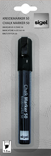 Liquid Chalk Water-Based Marker Black easy wipe 1-5mm chisel tip by Infotone