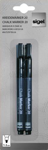 Liquid Chalk Water-Based Marker Black easy wipe 1-2mm bullet tip by Infotone