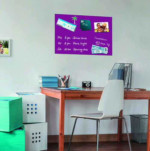 Magnetic Glass Board 600x400x9mm - Berry-coloured by Infotone