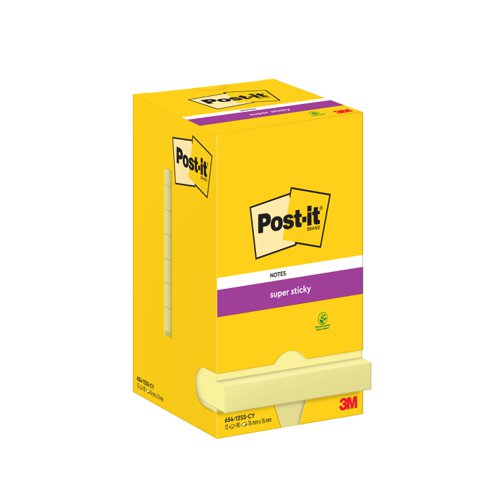 Post-it Notes, Canary Yellow, 76 mm x 76 mm, 100 Sheets/Pad, 12 Pads/Pack, Cardboard Pack, 100% PEFC SGSCH-PEFC-COC-110078 by Infotone