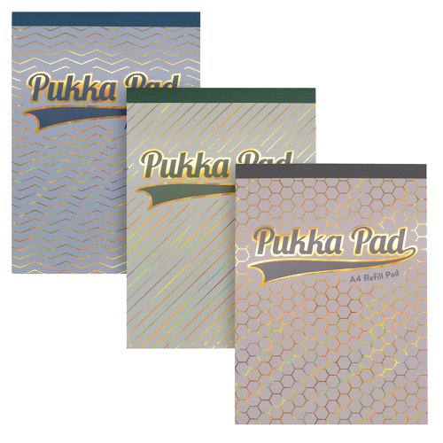 Pukka Pad Haze A4 Refill Pad 160 Pages 4 Hole Punched Sidebound with Margin (6) Assorted by Infotone