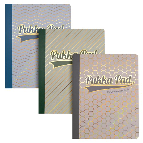 Pukka Pad Haze B5 Composition Books 140 Ruled Pages 80GSM (3) Assorted by Infotone