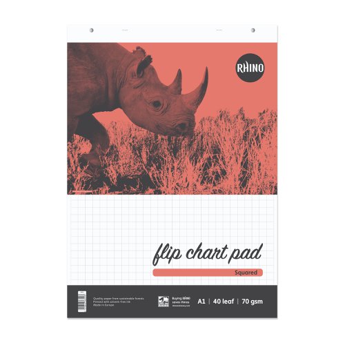 RHINO A1 Flipchart Pad 40 Leaf, S20/B (Pack of 10) by Infotone
