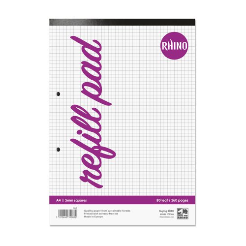 RHINO A4 Refill Pad 80 Leaf, S5 (Pack of 6) by Infotone