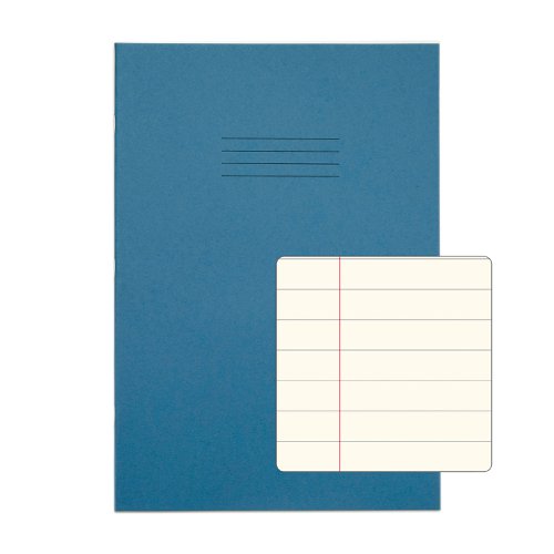 RHINO A4 Special Exercise Book 48 Page, Light Blue with Tinted Cream Paper, F12M (Pack of 10) by Infotone