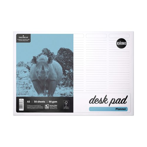 RHINO Desk Pad; 5-Column Planner; A3; 90gsm FSC Paper; 50 Sheets (Pack of 10) by Infotone