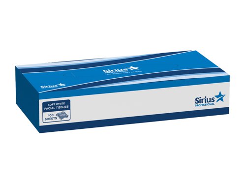 Sirius 2 Ply White Standard Facial Tissues - 24x100 Sheets by Infotone