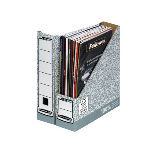 System A4 Magazine File Grey (FSC) Pack of 10 by Infotone