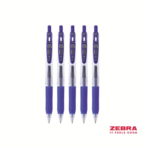 Zebra Eco SARASA Gel Retractable Rollerball CLIP 0.7mm Pen Blue Ink - Pack of 12 by Infotone