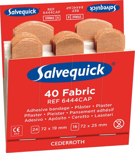 Salvequick Fabric Plasters Refill Pack, 6X40 Plasters (Box of 6) by Infotone