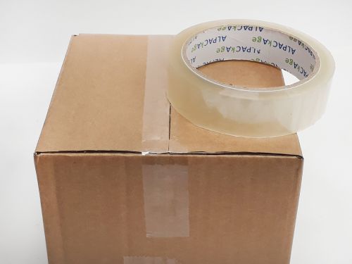 BOX of 72 Rolls Clear BOPP Stationery Tape 19mm 66m 35mu - 12 Packs of 6 Per Box by Infotone