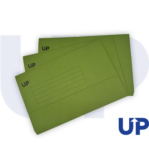 UP Half Flap Document Wallet Pack of 50 - Green by Infotone