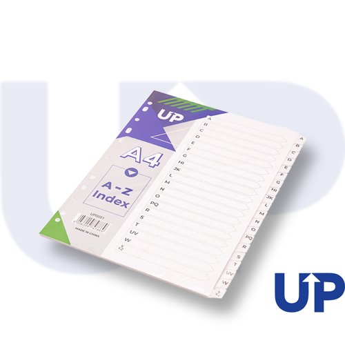UP Index White Clear Tabs A-Z 20 Part by Infotone