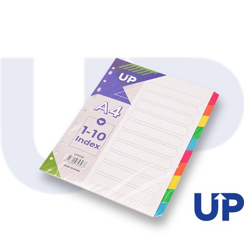 UP Index White Multicolour Tabs 10 Part by Infotone