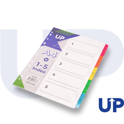 UP Index White Multicolour Tabs 1-5 by Infotone