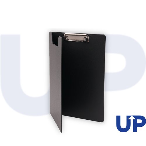 UP A4 PVC Fold Over Clipboard Black (10) by Infotone
