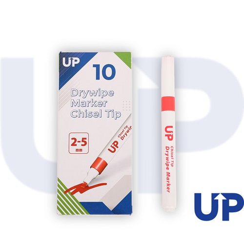 UP Drywipe Chisel Tip Marker Red (10) by Infotone