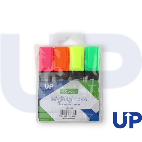 UP Highlighter Assorted Wallet (4) by Infotone