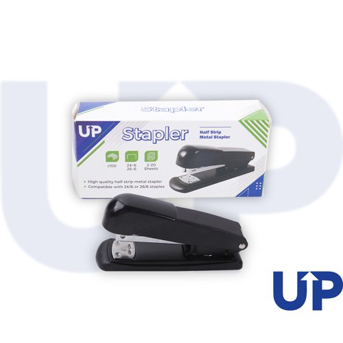 UP Half Strip Metal Stapler - Black (1) by Infotone