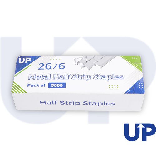 UP Metal Half Strip Staples 26/6 Box of 5000 by Infotone