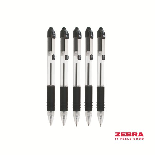Zebra Z-Grip Basics Ballpoint Pen Black Ink - Pack of 12 by Infotone