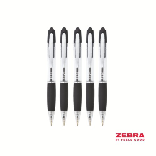 Zebra Z-Grip Max Retractable Ballpoint Pen Black Ink - Pack of 12 by Infotone