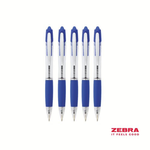 Zebra Z-Grip Max Retractable Ballpoint Pen Blue Ink - Pack of 12 by Infotone