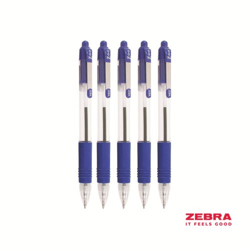 Zebra Z-Grip Retractable Ballpoint Pen Blue ink - Pack of 12 by Infotone