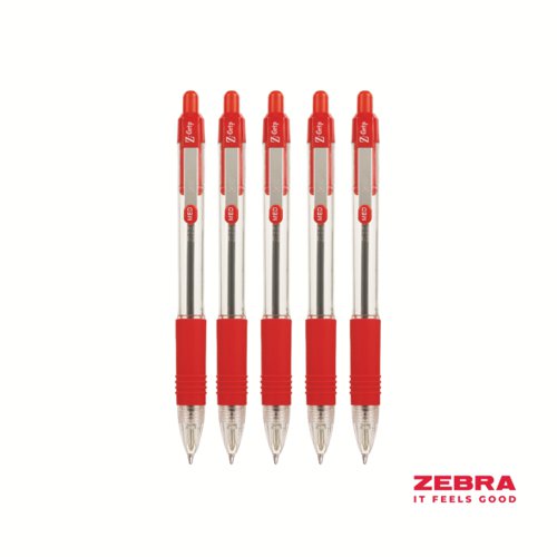 Zebra Z-Grip Retractable Ballpoint Pen Red ink - Pack of 12 by Infotone