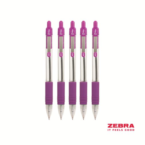 Zebra Z-Grip Retractable Ballpoint Pen Violet ink - Pack of 12 by Infotone