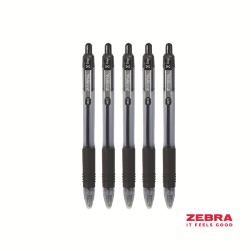 Zebra Z-Grip Smooth Retractable Ballpoint Pen Black Ink - Pack of 12 by Infotone