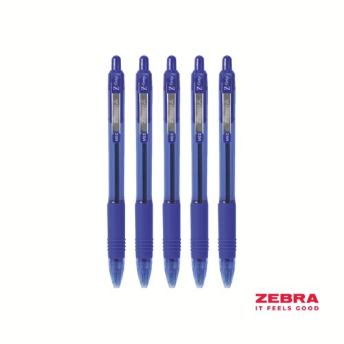 Zebra Z-Grip Smooth Retractable Ballpoint Pen Blue Ink - Pack of 12 by Infotone