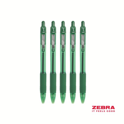 Zebra Z-Grip Smooth Retractable Ballpoint Pen Green Ink - Pack of 12 by Infotone