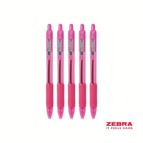 Zebra Z-Grip Smooth Retractable Ballpoint Pen Pink Ink - Pack of 12 by Infotone