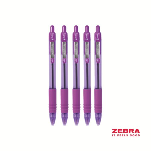 Zebra Z-Grip Smooth Retractable Ballpoint Pen Violet Ink - Pack of 12 by Infotone